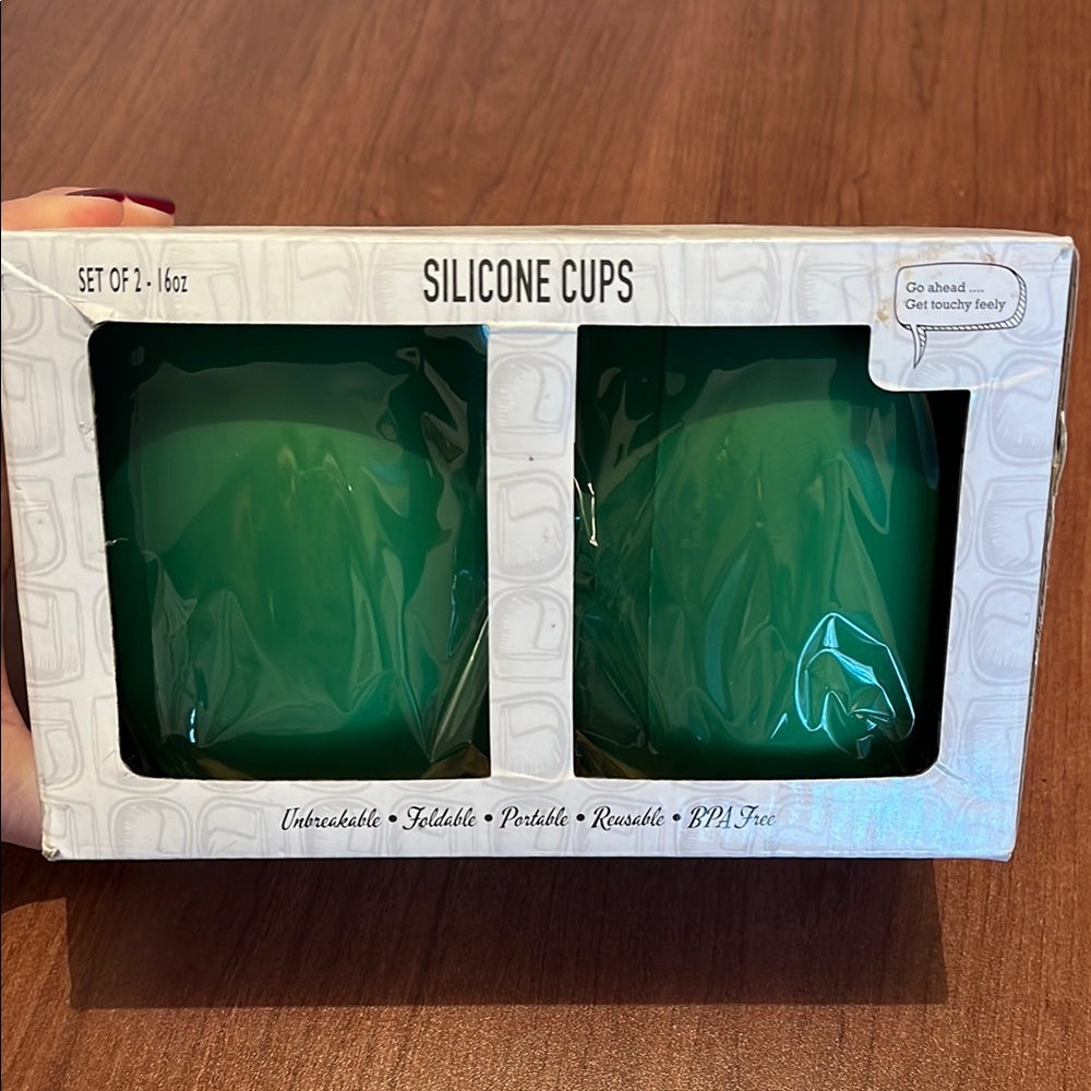 Silicone Cups Set of 2 - Green
